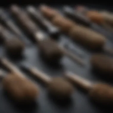 An assortment of natural bristle brushes showcasing the benefits for fine hair.