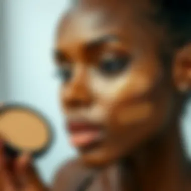 Swatches of Pressed Powders for Black Skin Swatches of various pressed powders on darker skin