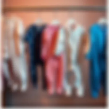 Variety of sleepsuits displayed for parents to choose