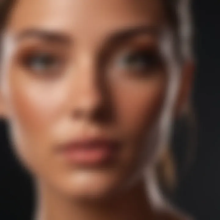 Close-up of a vibrant, glowing skin tone achieved through self-tanning