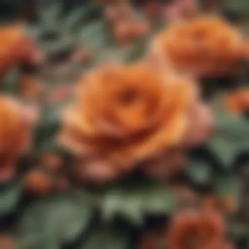 Vintage floral patterns on fabric