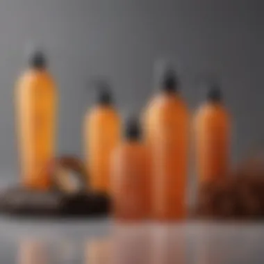 A display of various hair care products designed for frizzy hair.