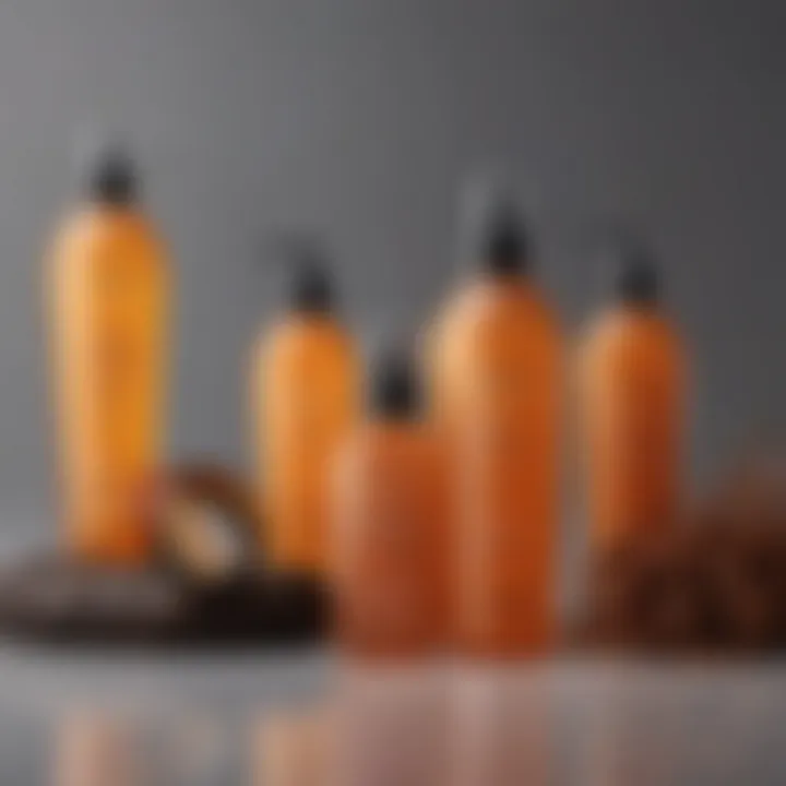 A display of various hair care products designed for frizzy hair.