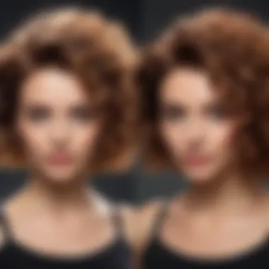 Effective Styling Techniques for Smoother Hair A before and after comparison of hair styling techniques on fine, frizzy hair.