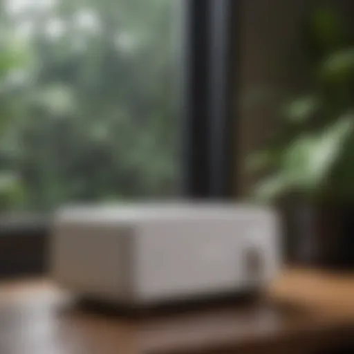 White noise machine in serene setting