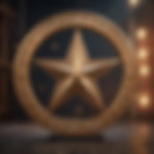 The Starz logo surrounded by iconic characters from original series