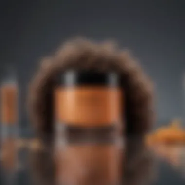 Nourishing Products for Curly Hair A creative display of curly hair products, emphasizing nourishing ingredients.