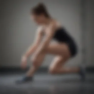 Dynamic Knee Strengthening Stretch Female athlete performing knee strengthening stretch