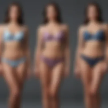 Illustration showing different body types with suitable underwear