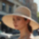 Stylish summer cancer hat displayed outdoors with sunlight