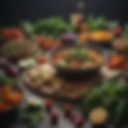 Vibrant selection of fresh vegetables used in vegan meals