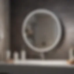 Elegant tabletop magnifying mirror in a modern bathroom setting