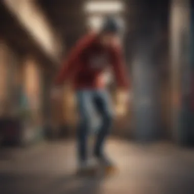 Skater Chic Essentials Teenage boy skateboarding with stylish gear
