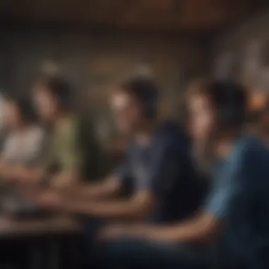 Gamer's Paradise Group of teenage boys playing competitive video games