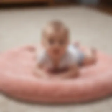 Variety of textures on developmental tummy time mat