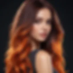 Vibrant ombre synthetic hair showcasing color transition