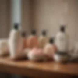 A selection of luxurious body lotions on a wooden surface