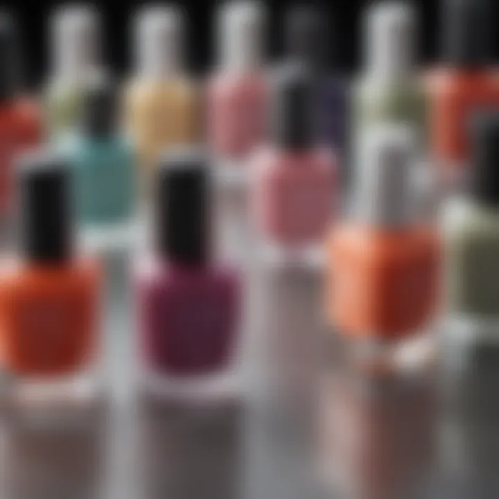 Close-up of cruelty-free labels on nail polish bottles