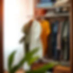 A neatly arranged capsule wardrobe showcasing versatile clothing pieces