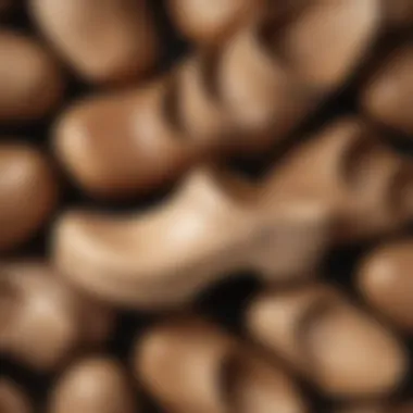 Close-up of the material texture of high-quality wooden clogs