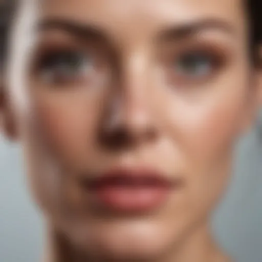 Close-up of mature skin showcasing texture and radiance