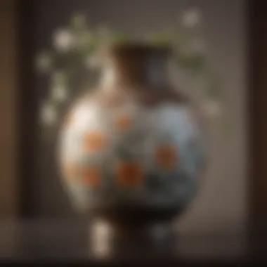 Elegant ceramic vase with delicate floral patterns