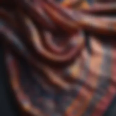 Luxurious silk scarf in vibrant colors and intricate design