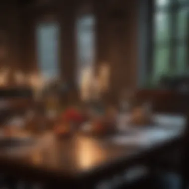 Romantic Dinner Setting for Two A cozy dinner setting with candles and intimate decor