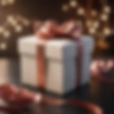 Elegant Gift Presentation A beautifully wrapped gift box with a decorative ribbon