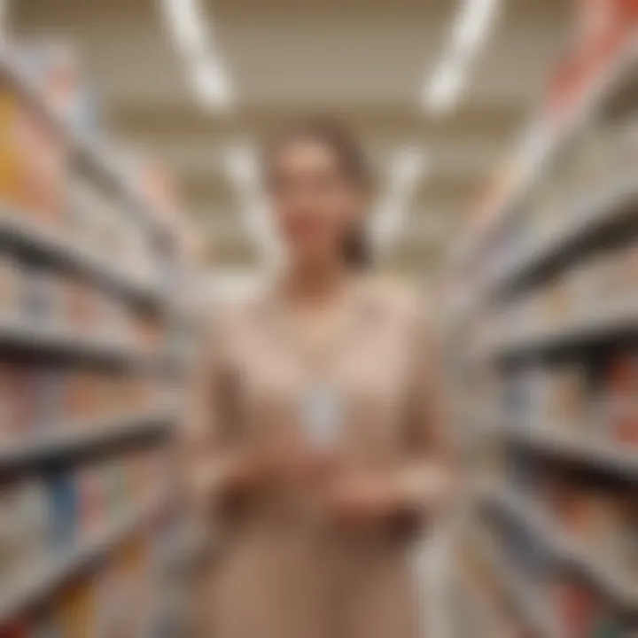 A shopper examining skincare products at TJ Maxx