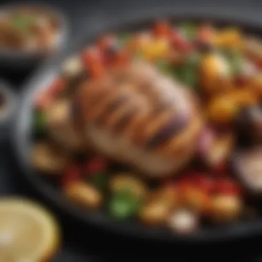 Nutrient-Rich Grilled Chicken Meal Healthy meal with grilled chicken and assorted colorful vegetables