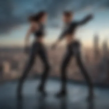Intense Showdown on the Rooftop Adrenaline-fueled fight atop a skyscraper