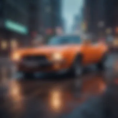 Thrilling Car Chase Through the City Explosive car chase in a neon-lit cityscape