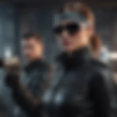 Intriguing Spy Mission Unfolding Sleek spy executing a daring mission