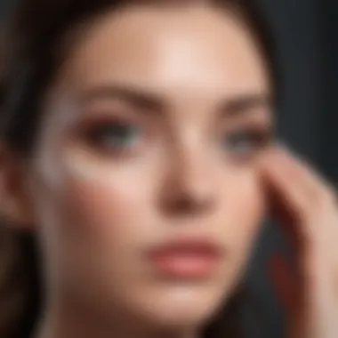 An expert applying an under-eye cream using proper technique