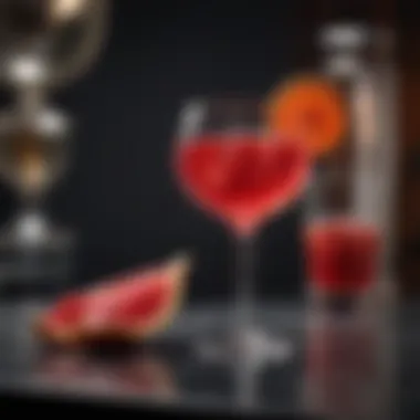Crimson Delight Mocktail Elegant glassware with a vibrant red mocktail