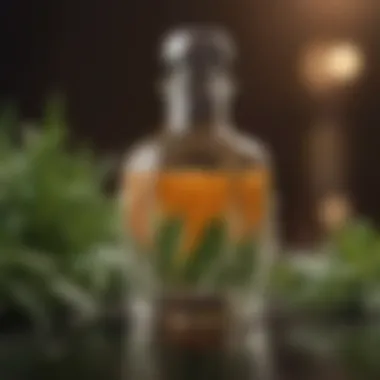 Herbal Essence Elixir Exquisite crystal glass containing a sophisticated herbal-infused mocktail