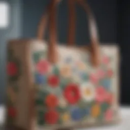 Elegant Tote Bag with Floral Embroidery