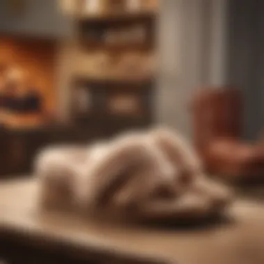Seasonal display of UGG slippers emphasizing versatility