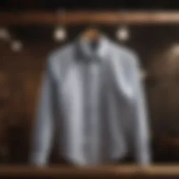 Elegant long sleeve shirt hanging on a wooden hanger