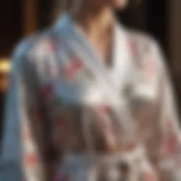 Elegant floral pattern lightweight robe