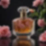 Elegant perfume bottle with floral design