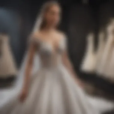 Bride Trying on Elie Saab Wedding Gown