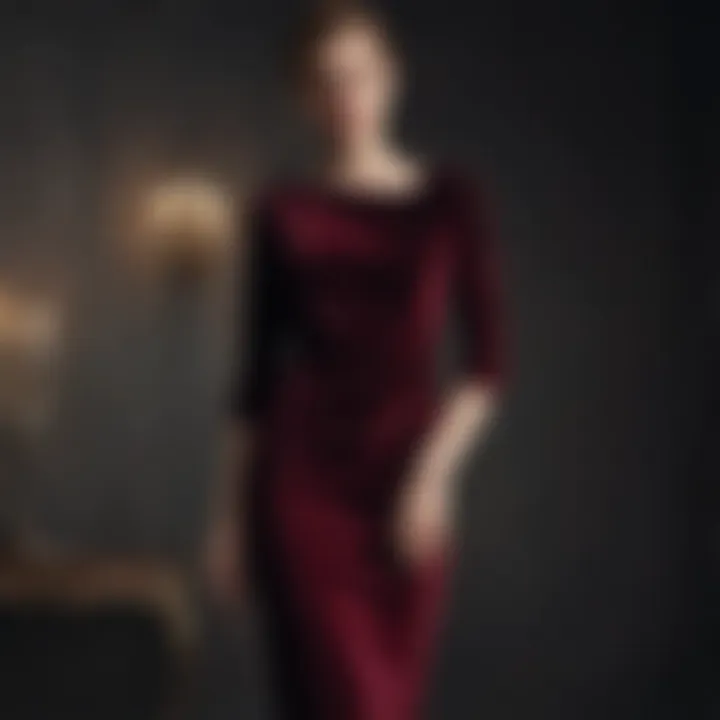 Luxurious Velvet Midi Sheath Dress