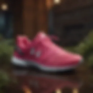 Stylish Under Armour ladies running shoes displayed in a vibrant setting emphasizing fashion.