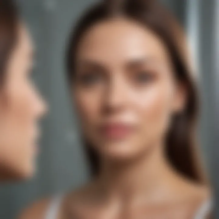 Woman looking confidently in the mirror