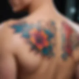 Colorful tattoo before removal treatment