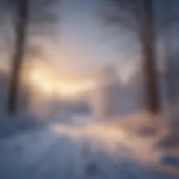 A scenic winter landscape illustrating cold weather