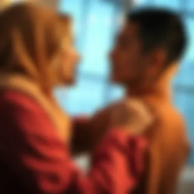 A couple sharing a moment of intimacy and affection