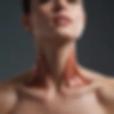 Visual representation of tight neck muscles causing discomfort